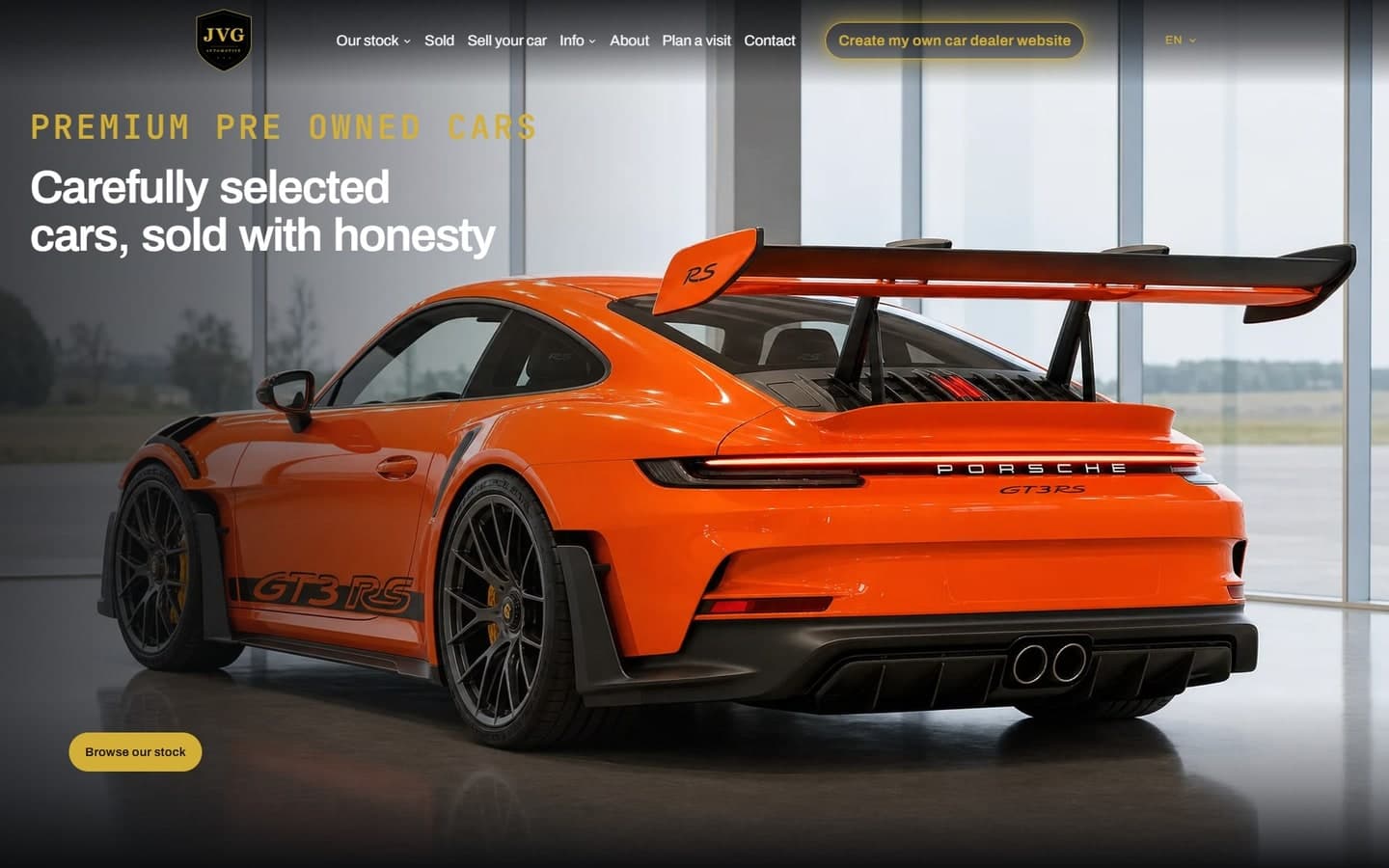 A dealer website built on Cars by Forge Digital: the home page on a laptop