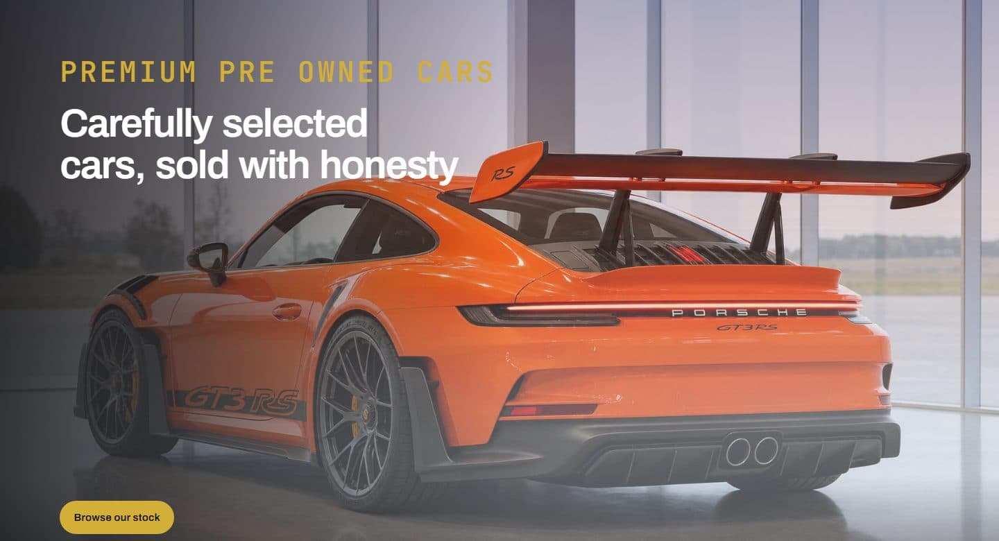 The demo home page in fog